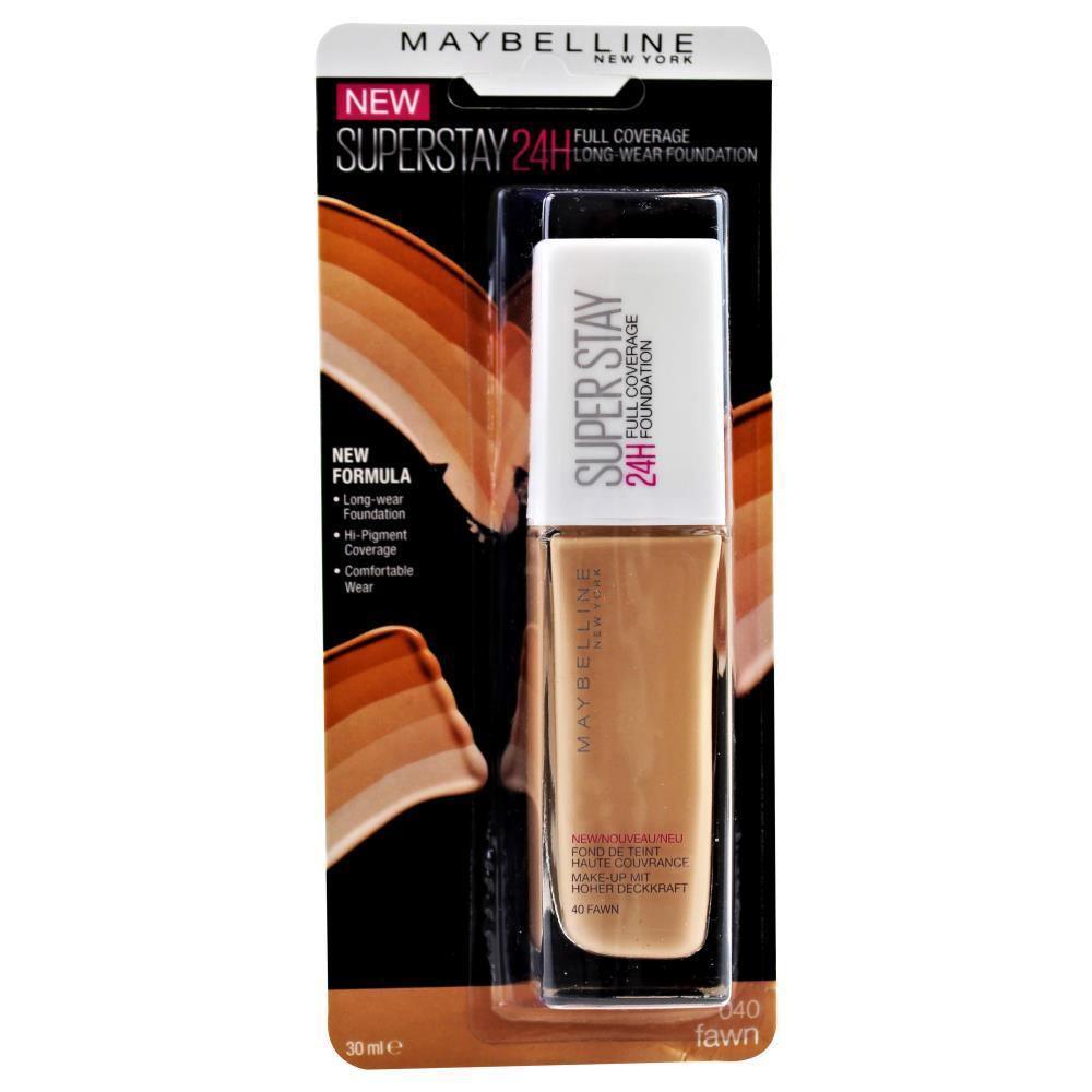 Maybelline SuperStay 24hr Full Coverage Foundation 40 Fawn 30ml (carded) - www.indiancart.com.au - Foundation - Maybelline - Maybelline