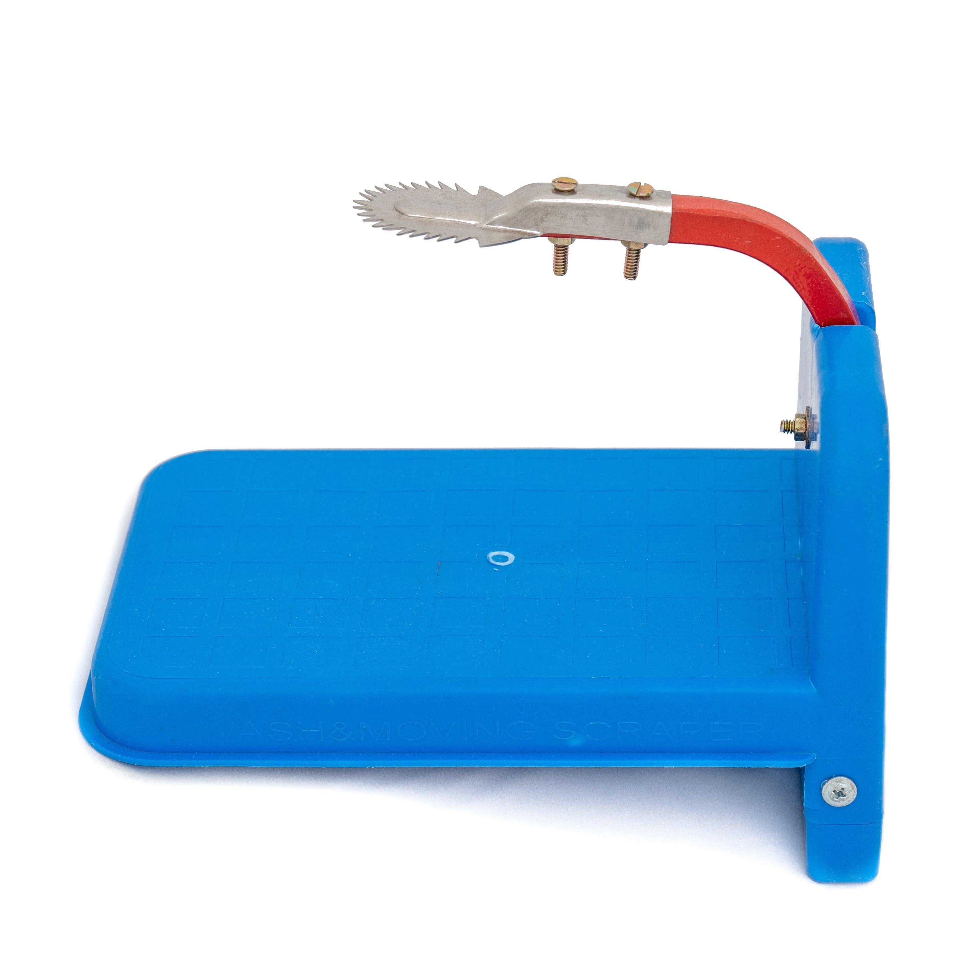 Plastic Light Weight Table Top Movable Fiber Coconut Scraper Grater Chirava (Blue) - www.indiancart.com.au - Bench Scrapers - - Indian Cart