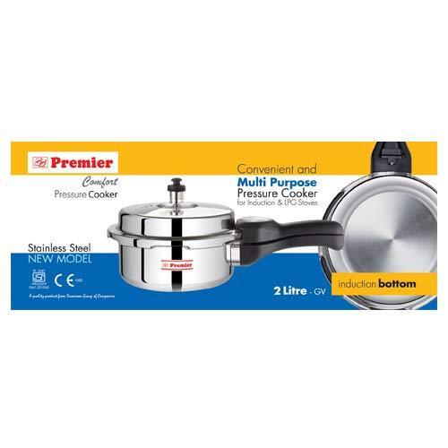 Premier Comfort Stainless Steel pressure cooker 2 litre GV for induction and LPG stoves - www.indiancart.com.au - Pressure Cookers & Canners - - Premier