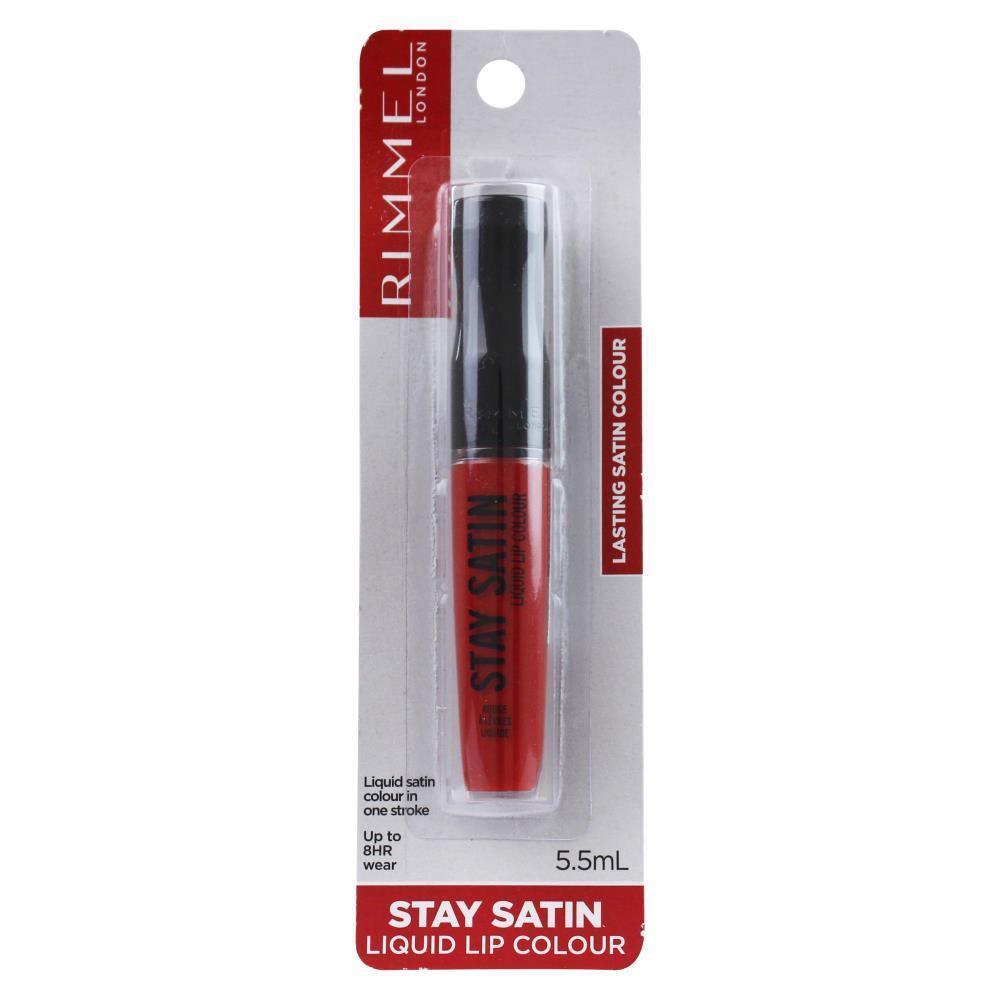 RIMMEL LONDON 5.5mL STAY SATIN LIQUID LIP COLOUR 500 REDICAL (CARDED) - www.indiancart.com.au - Lip Colour - Rimmel - Rimmel