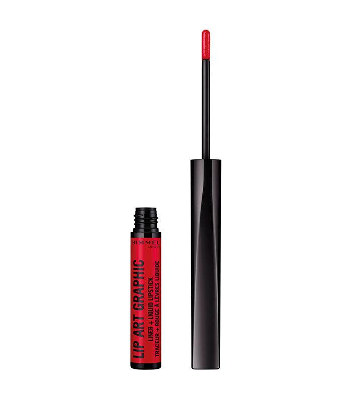 Rimmel London Lip Art Graphic Liner & Liquid Lipstick 1.8mL-110 Vibez (Non-Carded) - www.indiancart.com.au - Lip Liner - Rimmel - Rimmel