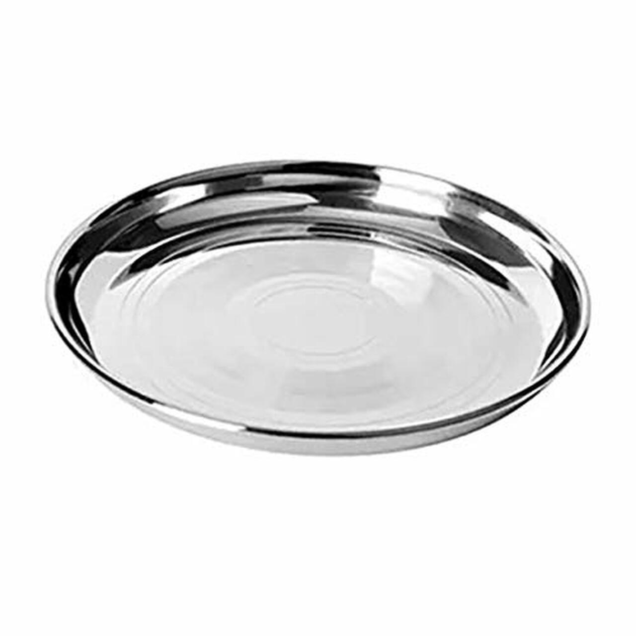 Stainless Steel Heavy Gauge Dinner Plate with Mirror Finish - www.indiancart.com.au - Plates - - Indian Cart