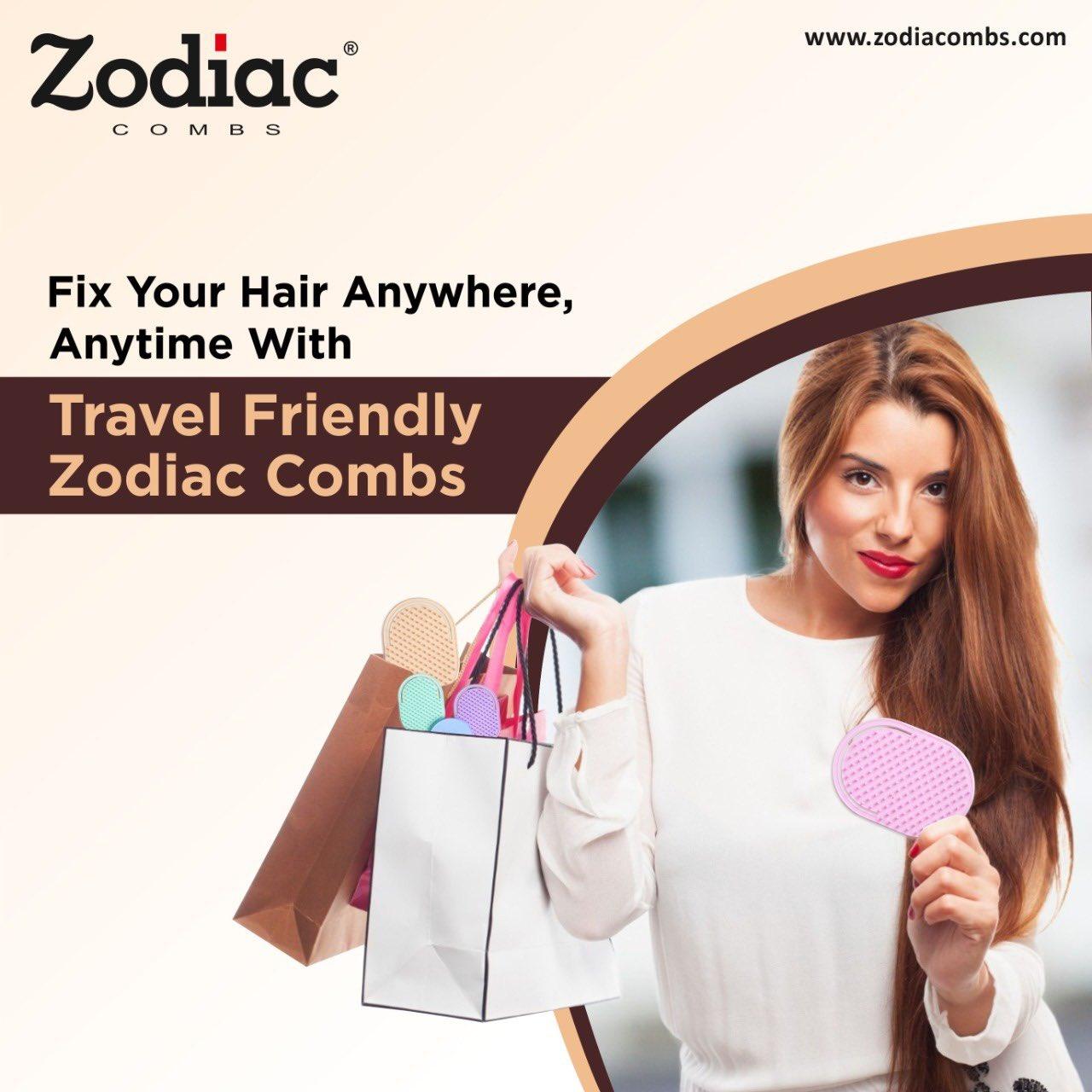 ZODIAC FLEXO 2PC Portable Pocket Travel Hair Comb - www.indiancart.com.au - Comb - - Indian Cart